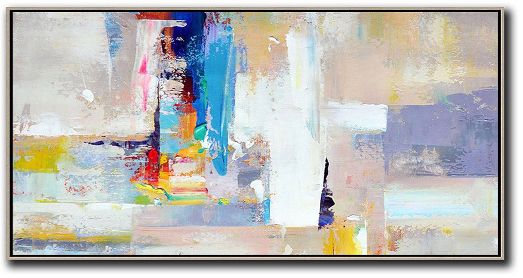 Panoramic Palette Knife Contemporary Art #L4D - Click Image to Close